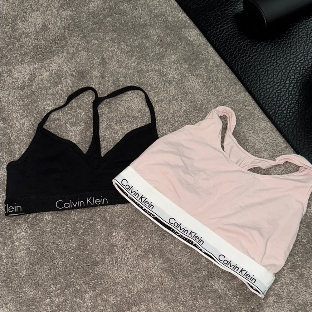 Calvin Klein Women's Black and Pink Bralette Set